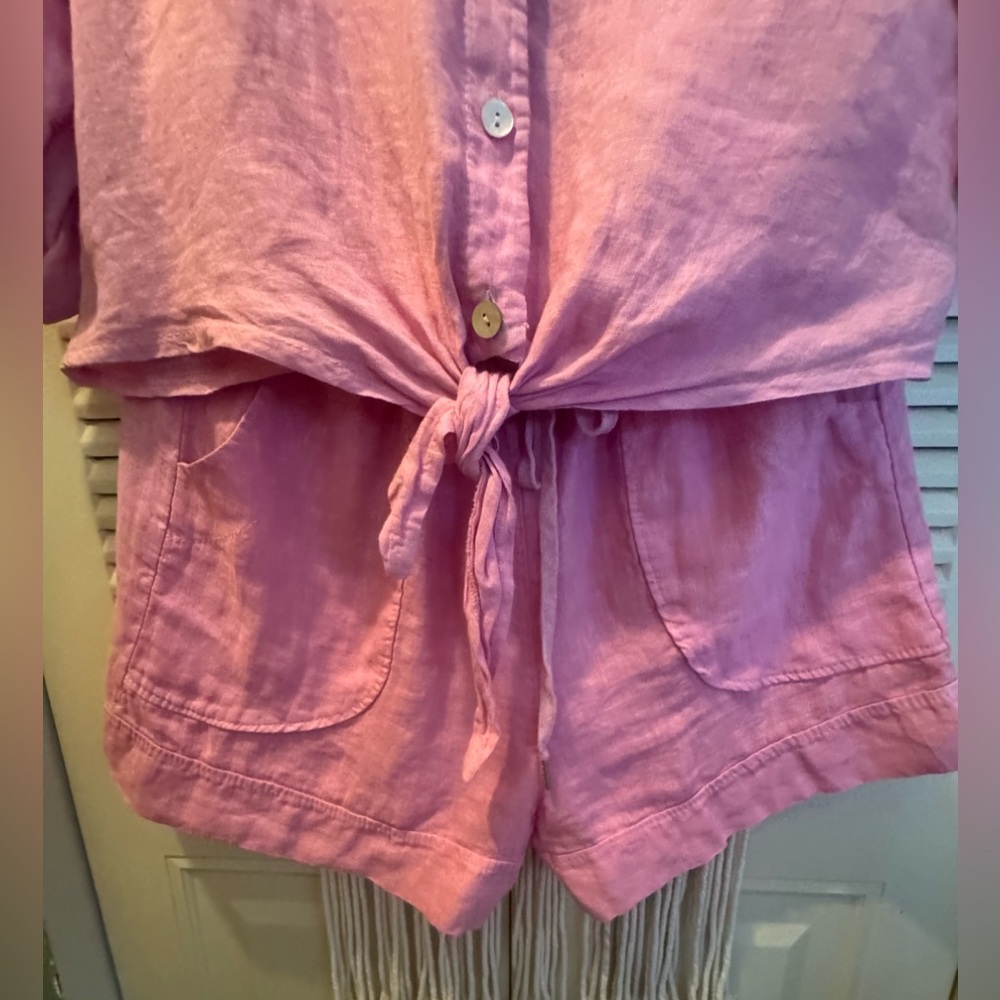 MEO MELI Linen Top and Short Set Sz - Picture 4 of 9